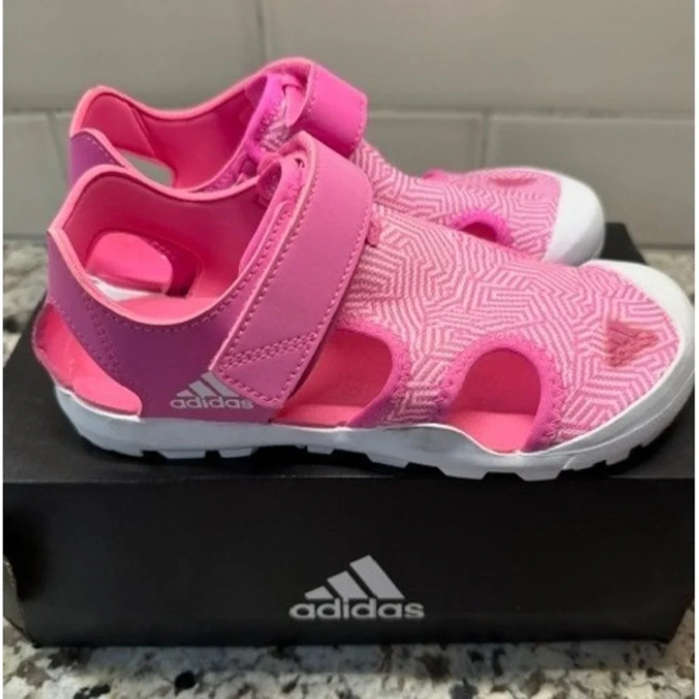 Adidas Terrex Sumra Kids Pink White Geometric Water Sport Sandals Size 3